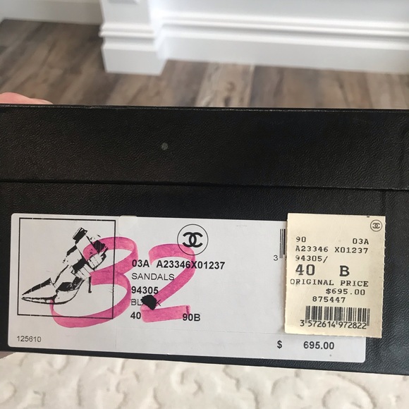 AUTHENTIC CHANEL VINTAGE Black Crystal CC Logo Strappy Dress Heels - Picture 12 of 12